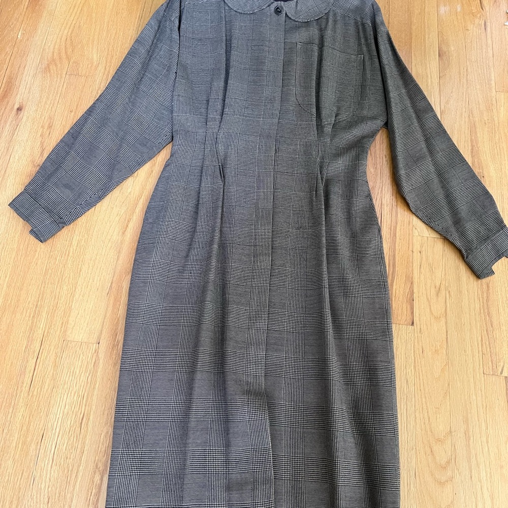 Oleg Cassini Vintage Herringbone Shirt Dress